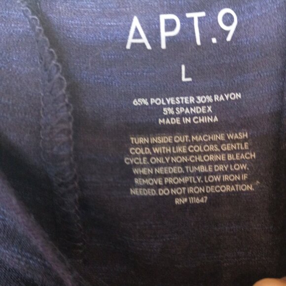 Stay Positive Work Hard Make it Happen Navy Blue Tank Top Womens L Apt 9 Active - Picture 2 of 3